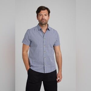Mountain Warehouse Weekender Mens Short Sleeve Shirt, Navy check, Sz XXL